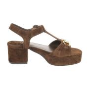 Jeffrey Campbell Glamorösa Mocka Högklackade Sandaler Brown, Dam