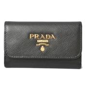 Prada Vintage Pre-owned Laeder nyckelhllare Black, Dam