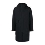 C.p. Company Logo Hooded Parka Black, Herr