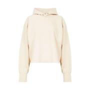 Maison Margiela Beige Hoodie med Logobrodyr Beige, Dam