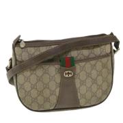 Gucci Vintage Pre-owned Canvas axelremsvskor Beige, Dam