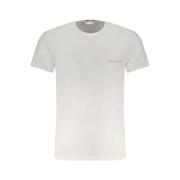 Trussardi Bomull T-shirt med Print Logo White, Herr