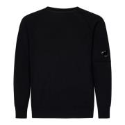 C.p. Company Svart Crewneck Ulltröja Black, Herr