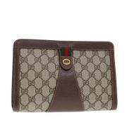 Gucci Vintage Pre-owned Laeder kuvertvskor Beige, Dam