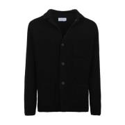 Gran Sasso Svart Cardigan Sweater med Shawl Neck Black, Herr