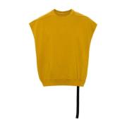 Rick Owens Ärmlös läderväst i bikerstil Yellow, Herr