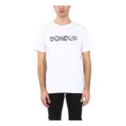 Dondup Jersey T-shirt med frontflockat logotyp White, Herr