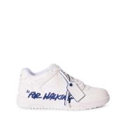 Off White Vita lädersneakers med signaturmotiv White, Herr