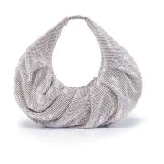 Benedetta Bruzziches Silver Mesh Handväska med Strass Gray, Dam