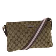 Gucci Vintage Pre-owned Canvas axelremsvskor Beige, Dam