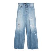 Dsquared2 Palazzo Stil Denim Jeans Blue, Dam