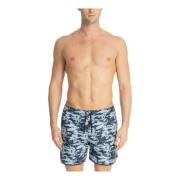 Emporio Armani Abstrakt Multifärgade Badshorts Multicolor, Herr