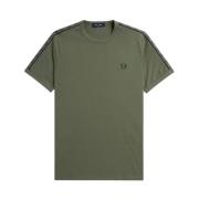 Fred Perry Kontrastband Ringer T-shirt Green, Herr