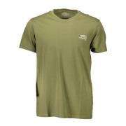 Guess Snygg Grön Rundhalsad T-shirt med Ikoniskt Tryck Green, Herr