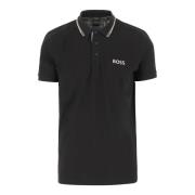 Hugo Boss Logo Polo Shirt i Stretch Cotton Blend Black, Herr