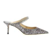 Jimmy Choo Silver Glitter Pumps Höjer Stil Gray, Dam