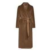 Max Mara Brun Wrap Kappa Elegant Chic Stil Brown, Dam