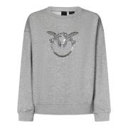 Pinko Grå Love Birds Sweatshirt Gray, Dam