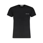 Trussardi Svart Bomull T-shirt med Tryck Logo Black, Herr