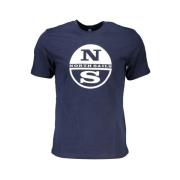 North Sails Blå Bomull Logo Print T-Shirt Blue, Herr