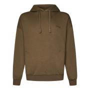 Ermenegildo Zegna Lyxig Tone-on-Tone Logo Sweatshirt Brown, Herr