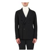 Tagliatore Jersey stickad blazer Black, Herr