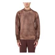 Mauro Grifoni Ullblandning Half-Zip Tröja Brown, Herr