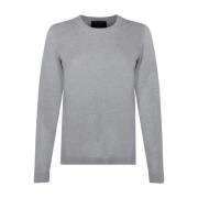 Gran Sasso Ljusgrå Crew Neck Sweater Gray, Dam