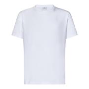 Etro Vit Bomull Jersey T-Shirt med Pegaso Logo White, Herr