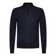 Emporio Armani Blå Örn Broderad Ulltröja Blue, Herr