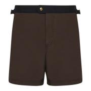 Tom Ford Lyxiga Brunna Simshorts Aw24 Brown, Herr