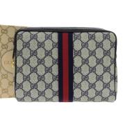 Gucci Vintage Pre-owned Canvas handvskor Blue, Dam