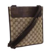 Gucci Vintage Pre-owned Canvas axelremsvskor Beige, Dam