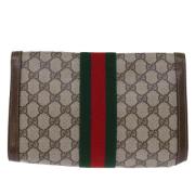 Gucci Vintage Pre-owned Canvas kuvertvskor Beige, Dam