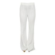 Nenette Vita Satin Flare Byxor White, Dam