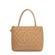 Chanel Vintage Pre-owned Laeder chanel-vskor Beige, Dam