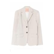 Gustav Klassisk Blazer med Fickor - Champagne Beige, Dam