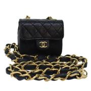 Chanel Vintage Pre-owned Laeder axelremsvskor Black, Dam