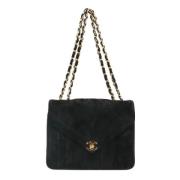 Chanel Vintage Pre-owned Sammet chanel-vskor Black, Dam