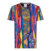 Carlo Colucci T-Shirt Stickad Print De Pretis Multicolor, Herr