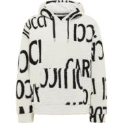 Carlo Colucci Teddyfell Hoodie med Loose Fit White, Herr