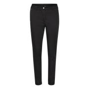 Kaffe Svart Rivet Pant Lång Black, Dam