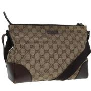 Gucci Vintage Pre-owned Canvas axelremsvskor Beige, Dam