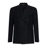 Tagliatore Svart Dubbelknäppt Ull Blazer Black, Herr