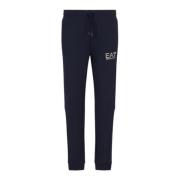 Emporio Armani EA7 Blå Logo Sweatpants 100% Bomull Material Blue, Herr