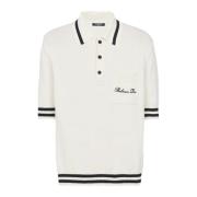 Balmain Ull polotröja med signaturbroderi White, Herr