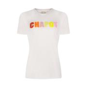 Fabienne Chapot Broderad Rund Hals Terry T-shirt Pink, Dam