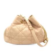 Dior Vintage Pre-owned Laeder crossbodyvskor Beige, Dam