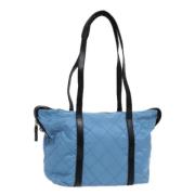 Prada Vintage Pre-owned Tyg totevskor Blue, Dam