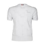 Thom Browne Grå ull T-shirt med mönster White, Dam